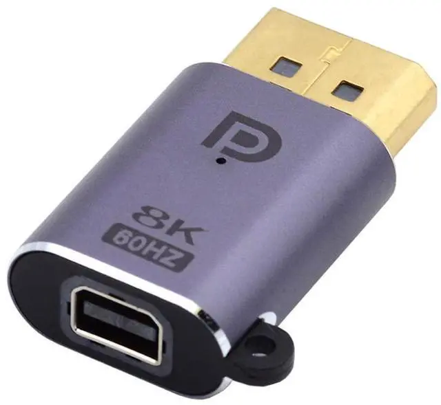 Alt view image 3 of 7 - Vszerda 8K DisplayPort 1.4 Male to Mini DP Female 60hz Adapter UHD 4K 144hz 7680 * 4320 Ultra-HD for Laptop PC Monitor Video