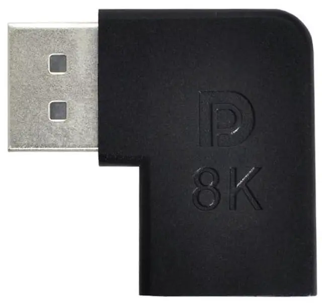 Alt view image 2 of 7 - Vszerda 4K UHD 144hz Mini DisplayPort 1.4 Male to DP Female Angled Adapter 8K 60hz Ultra-HD 7680 * 4320 for Laptop Video PC Monitor