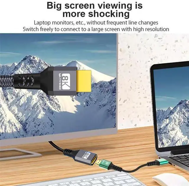 Alt view image 4 of 7 - Vszerda HDMI 2.1 Extension Cable Male to Female Ultra-HD 8K 60hz 4K 120hz 48Gbs with Audio 3D HDMI Cord Black 0.5M