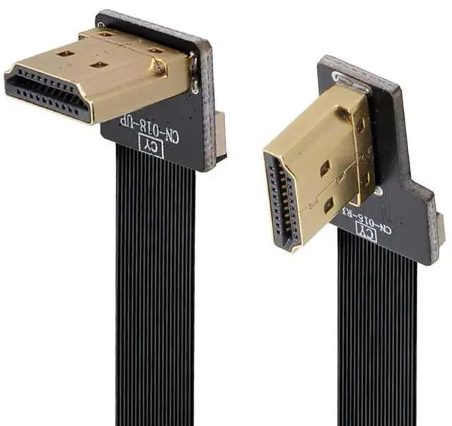 Alt view image 2 of 7 - Vszerda 50cm CYFPV Dual 90 Degree Right-Up Angled HDMI Type A Male to Male HDTV FPC Flat Cable for FPV HDTV Multicopter Aerial Photography