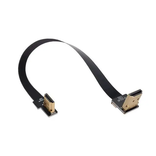 Alt view image 4 of 7 - Vszerda 50cm CYFPV Dual 90 Degree Right-Up Angled HDMI Type A Male to Male HDTV FPC Flat Cable for FPV HDTV Multicopter Aerial Photography