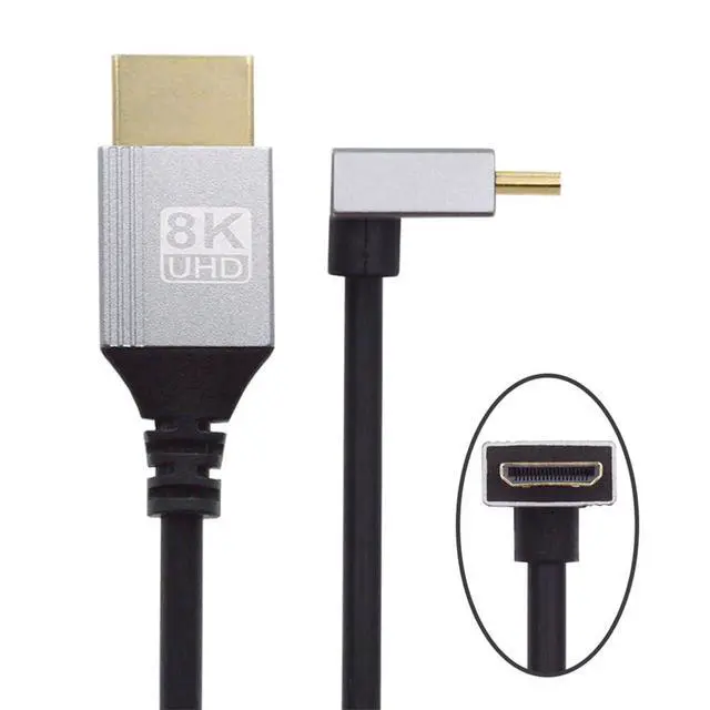Alt view image 2 of 7 - Vszerda Ultra Thin HDTV Cable 90 Degree Down Angled Mini HDMI 2.1 Type-A to Type-C 8K 4K Hyper Super Flexible Slim Cord for Camera HDTV 0.5m/1.5ft