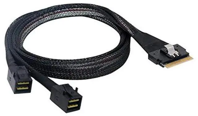 Main image of Vszerda PCI-E Ultraport Slimline SAS Slim 4.0 SFF-8654 8i 74pin to Dual SFF-8643 4i Mini SAS HD Cable PCI-Express