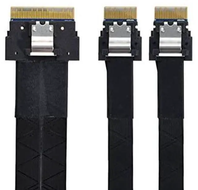 Main image of Vszerda PCI-E Ultraport Slimline SAS Slim 4.0 SFF-8654 8i 74pin to Dual SFF-8654 4i 38Pin Cable 40cm PCI-Express