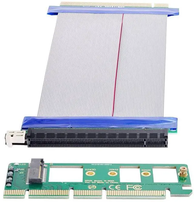 Main image of Vszerda NGFF M-Key NVME AHCI SSD to PCI-E 3.0 16x x16 Vertical Adapter with Cable Male to Female Extension