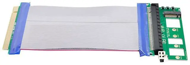 Alt view image 4 of 7 - Vszerda NGFF M-Key NVME AHCI SSD to PCI-E 3.0 16x x16 Vertical Adapter with Cable Male to Female Extension