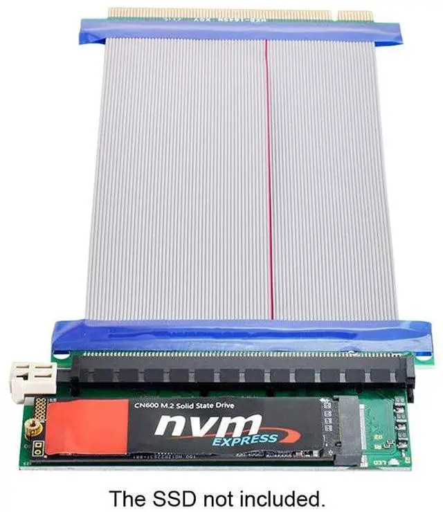 Alt view image 5 of 7 - Vszerda NGFF M-Key NVME AHCI SSD to PCI-E 3.0 16x x16 Vertical Adapter with Cable Male to Female Extension