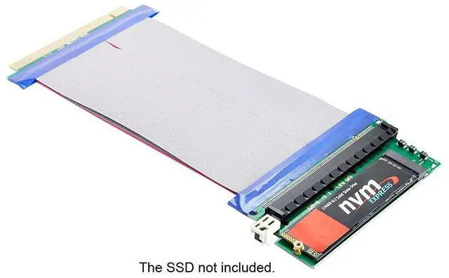 Alt view image 6 of 7 - Vszerda NGFF M-Key NVME AHCI SSD to PCI-E 3.0 16x x16 Vertical Adapter with Cable Male to Female Extension