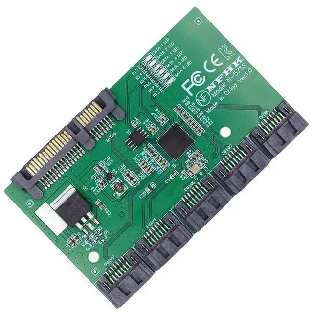 Main image of Vszerda SATA HUB Ports 3.0 6Gbps 1 to 5 Splitter Adapter Converter PM Multiplier Port Selector JMB575