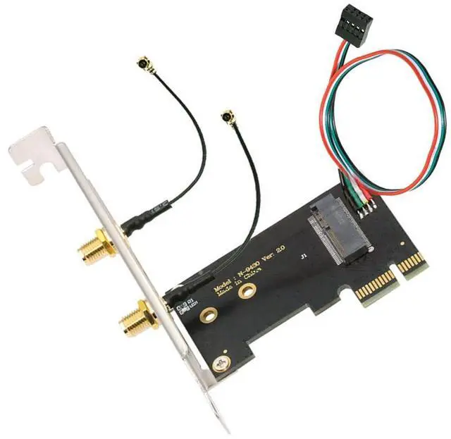 Main image of Vszerda Wireless Network Card Adapter NGFF A/E-Key WiFi Card to M.2 NGFF Key-M NVME SSD Adapter for AX200 WiFi 6 Bluetooth 5.1