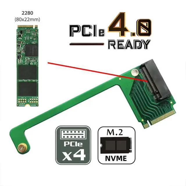 Alt view image 5 of 7 - Vszerda 90 Degree Angled PCI-E 4.0 NVME M-Key M.2 22x30mm to 22x80mm High Storage Extension SSD Converter Board Upgrade Expansion Adapter Compatible with 2230 to 2280 SSD Handheld ROG Ally Gaming