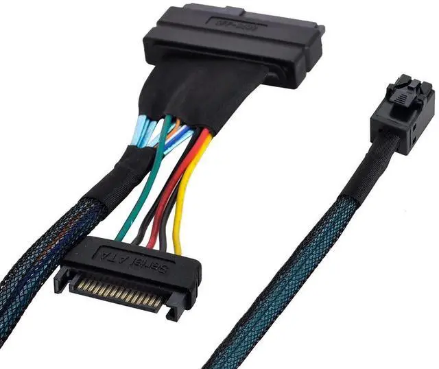 Alt view image 6 of 7 - Vszerda U.2 U2 SFF-8639 NVME PCIe SSD Cable for Mainboard Intel SSD 750 p3600 p3700 M.2 SFF-8643 Mini SAS HD