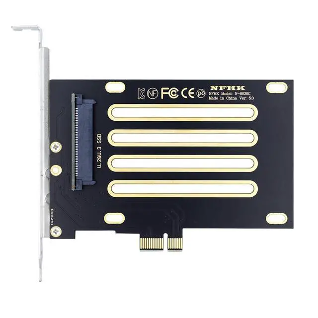 Alt view image 2 of 7 - Vszerda PCI Express 4.0 X1 Lane to U.2 U.3 Kit SFF-8639 Host Adapter for Motherboard PM1735 NVMe PCIe SSD