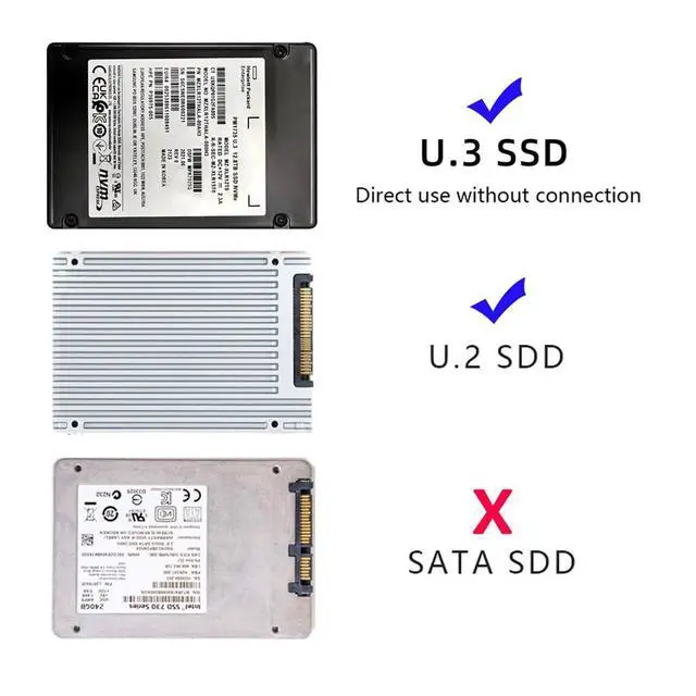 Alt view image 5 of 7 - Vszerda PCI Express 4.0 X1 Lane to U.2 U.3 Kit SFF-8639 Host Adapter for Motherboard PM1735 NVMe PCIe SSD