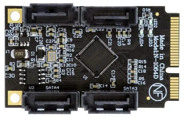 Alt view image 4 of 7 - Vszerda Mini PCI Express PCI-E to SATA 3.0 Extension Card, 4-Ports Adapter Converter 6Gbps Hard Drive for SSD