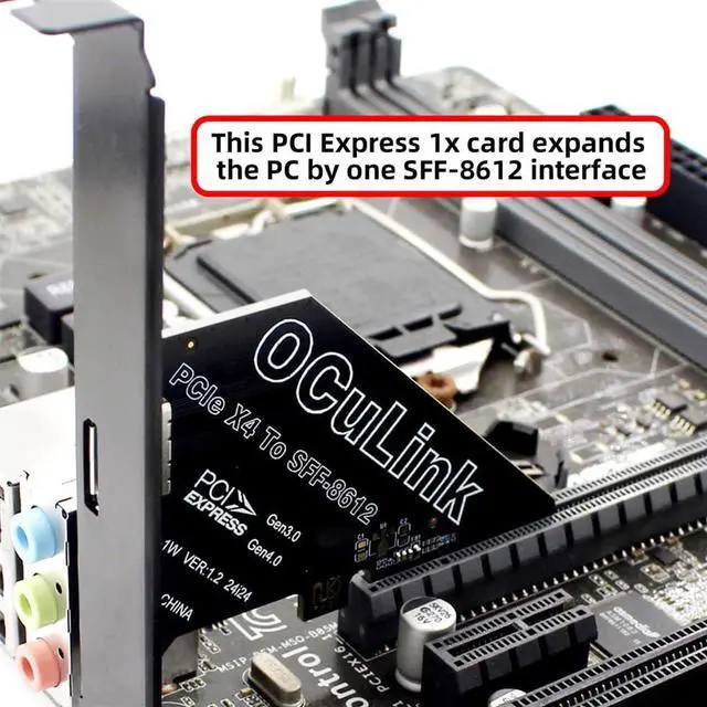 Alt view image 2 of 7 - Vszerda PCI-Express 4.0 1x to Oculink SFF-8612 SFF-8611 Host Card for U.2 SSD eGPU External Graphics Card Dock PCIE