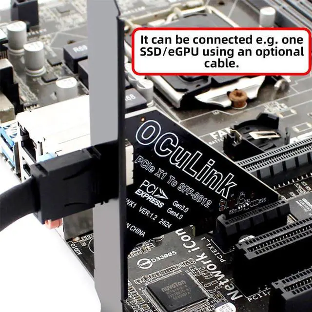 Alt view image 3 of 7 - Vszerda PCI-Express 4.0 1x to Oculink SFF-8612 SFF-8611 Host Card for U.2 SSD eGPU External Graphics Card Dock PCIE