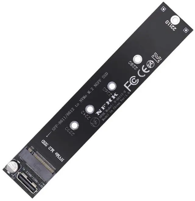 Alt view image 8 of 14 - Vszerda M.2 to SFF-8611 Adapter,Oculink SFF-8612 SFF-8611 to NVME PCIe SSD M-Key 2280 22110mm Adapter for Mainboard