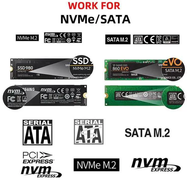 Alt view image 2 of 7 - Vszerda Oculink SFF-8612 8611 to U.2 Kit M-Key to NVME PCIe SSD and NGFF to SATA Adapter for Mainboard