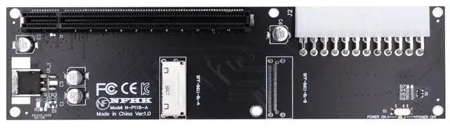 Alt view image 2 of 7 - Vszerda Oculink SFF-8612 8611 8X to 16x PCIE PCI-Express Adapter with ATX 24pin Power Port for Mainboard Graphics Card