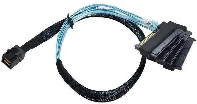 Alt view image 11 of 14 - Vszerda Mini SAS SFF-8643 Host 1 to 4 SAS SFF-8482 29Pin Target SAS Disk 6Gbps Data Server Raid Cable 0.5M