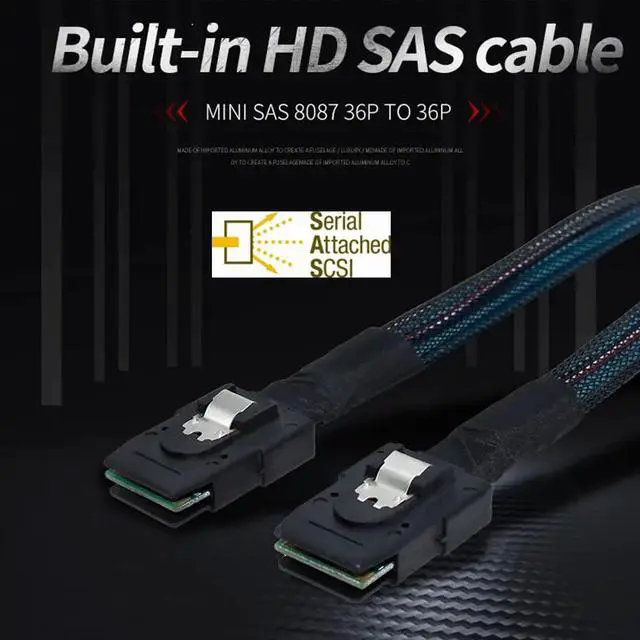 Alt view image 2 of 7 - Vszerda 70cm Internal Mini SAS 36Pin SFF-8087 to Mini SAS 36pin SFF-8087 Server Hard Disk Raid Data Cable