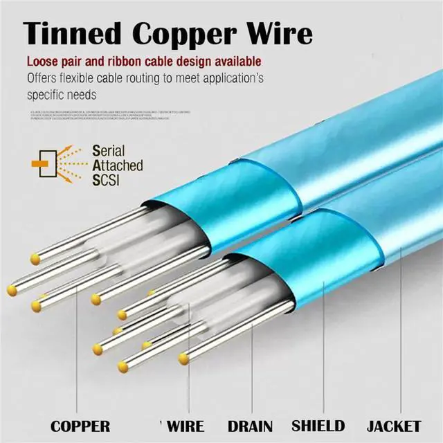 Alt view image 3 of 7 - Vszerda Mini SAS External SFF-8088 Male to SFF-8088 Female 26Pin Extension Cable 50cm PCBA with Low Profile Bracket