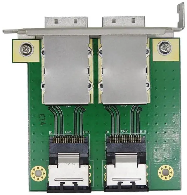 Alt view image 6 of 7 - Vszerda Dual Ports Mini SAS SFF-8088 to SAS 36Pin SFF-8087 PCBA Female Adapter with PCI Bracket