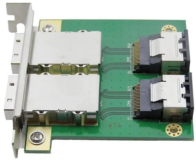 Alt view image 5 of 7 - Vszerda Dual Ports Mini SAS SFF-8088 to SAS 36Pin SFF-8087 PCBA Female Adapter with PCI Bracket