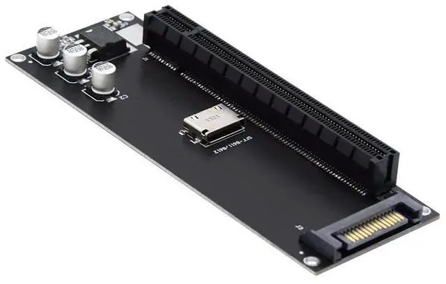Alt view image 2 of 7 - Vszerda Oculink SFF-8612 SFF-8611 to PCIE PCI-Express 16x 4X Adapter with SATA Power Port for Mainboard Graphics Card