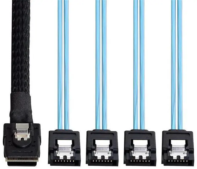 Main image of Vszerda Internal Mini SAS SFF-8087 Host to 4 SATA 7pin Target Hard Disk 6Gbps Data Server Raid Cable 1.0M