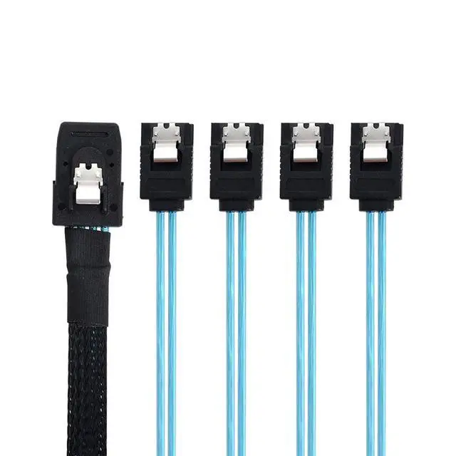 Alt view image 2 of 7 - Vszerda Internal Mini SAS SFF-8087 Host to 4 SATA 7pin Target Hard Disk 6Gbps Data Server Raid Cable 1.0M