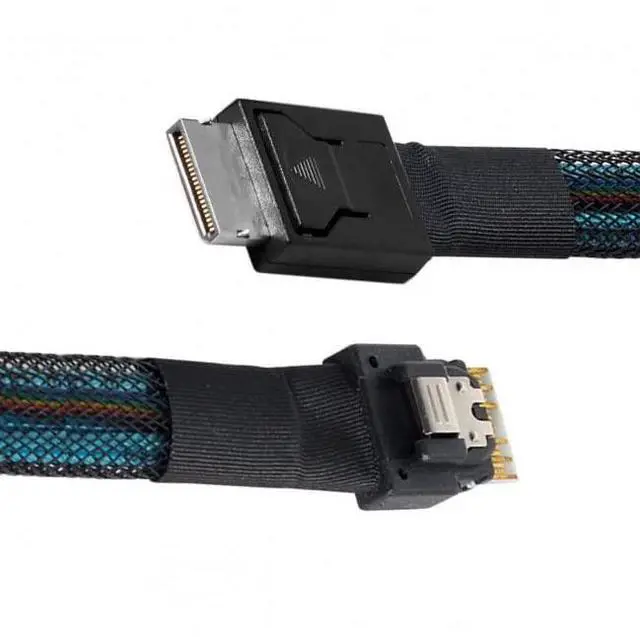 Alt view image 3 of 7 - Vszerda PCIe PCI-Express SFF-8611 4i OcuLink to SFF-8654 Slimline SSD Data Active Cable 50cm