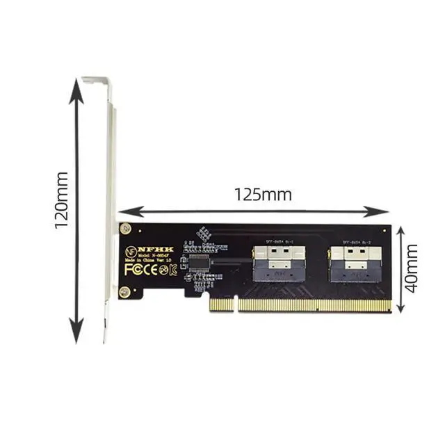 Alt view image 7 of 7 - Vszerda Slimline Dual SFF-8654 8X 4 NVME to PCIE Express 3.0 4.0 Raid Card VROC Raid0 Hyper Adapter