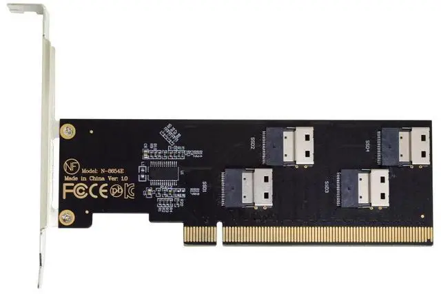 Main image of Vszerda Slimline SFF-8654 Four 4X 4 NVME to PCIE Express 3.0 4.0 Raid Card VROC Raid0 Hyper Adapter