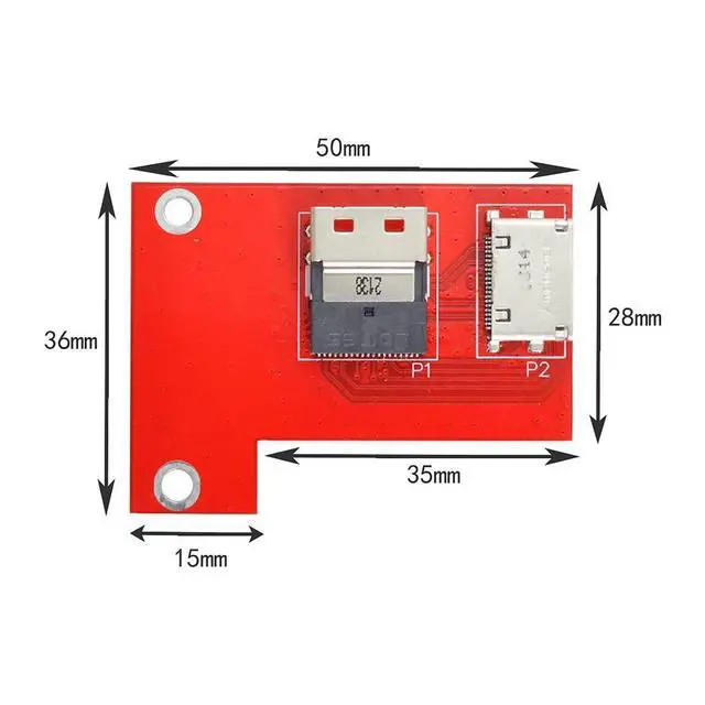 Alt view image 3 of 7 - Vszerda PCI-Express 4.0 Slimline SAS SFF-8654 to Oculink SFF-8611 SFF-8612 PCBA Female Adapter with Bracket