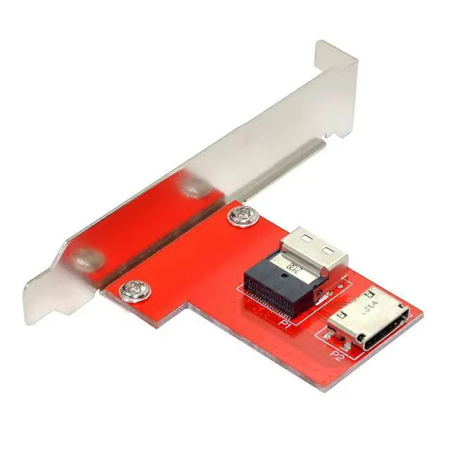 Alt view image 2 of 7 - Vszerda PCI-Express 4.0 Slimline SAS SFF-8654 to Oculink SFF-8611 SFF-8612 PCBA Female Adapter with Bracket