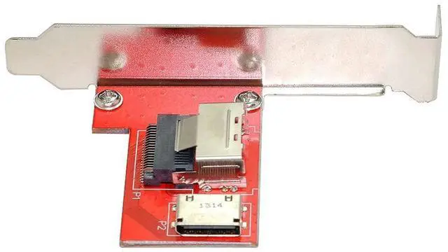Alt view image 2 of 7 - Vszerda PCI-Express 4.0 Mini SAS SFF-8087 to Oculink SFF-8611 SFF-8612 PCBA Female Adapter with Bracket