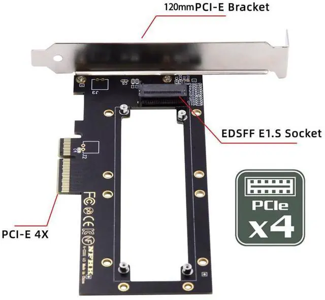 Alt view image 2 of 7 - Vszerda PCI-E4.0 4X Host Converter to EDSFF GEN-Z NVMe Ruler 1U E1.S 5.9mm 8.0mm Thickness Short SSD Carrier Adapter