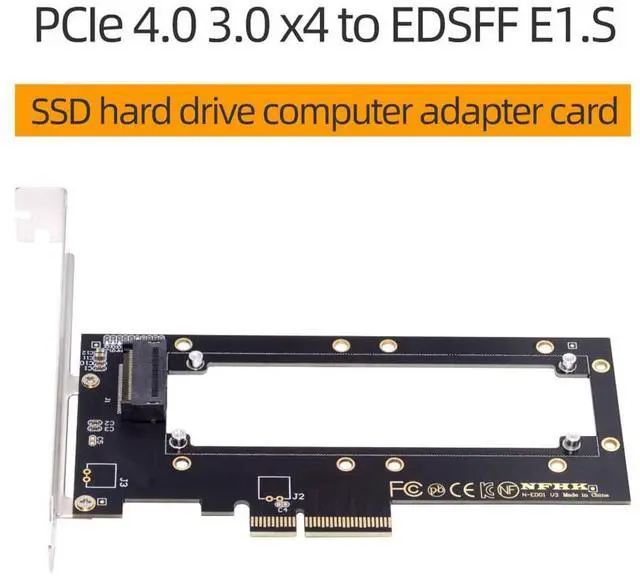 Alt view image 7 of 7 - Vszerda PCI-E4.0 4X Host Converter to EDSFF GEN-Z NVMe Ruler 1U E1.S 5.9mm 8.0mm Thickness Short SSD Carrier Adapter