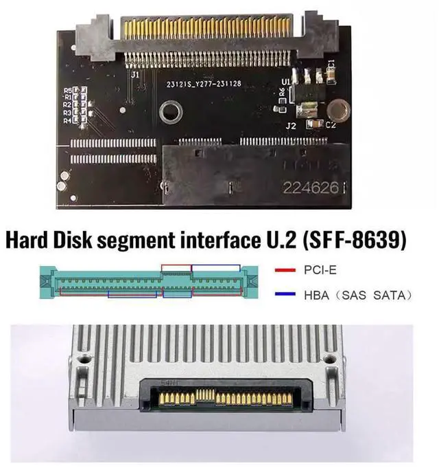 Alt view image 3 of 7 - Vszerda Upgrade Storage SSD Adapter U.2 SFF-8639 to NVMe Ruler 1U GEN-Z EDSFF 2C 8X Converter for Short SSD PM983 E1.L Carrier