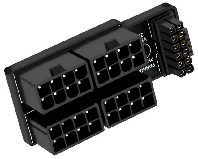 Alt view image 2 of 7 - Vszerda PCIe 5.0 Power Modular Adapter to Four ATX 8Pin 16Pin(12+4) 12VHPWR Connector Up Angled 90 Degree for 4080 5090TI Graphics Card