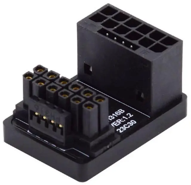 Alt view image 2 of 7 - Vszerda PCI-E 5.0 Power Modular Adapter 16 Pin(12+4) Male to Female Connector Up Angled 360 Degree 12VHPWR for Graphics Card 4080 5090TI