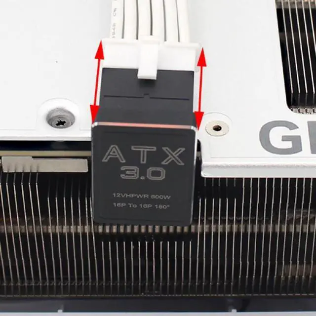 Alt view image 5 of 7 - Vszerda PCI-E 5.0 Power Modular Adapter 16 Pin(12+4) Male to Female Connector Up Angled 360 Degree 12VHPWR for Graphics Card 4080 5090TI