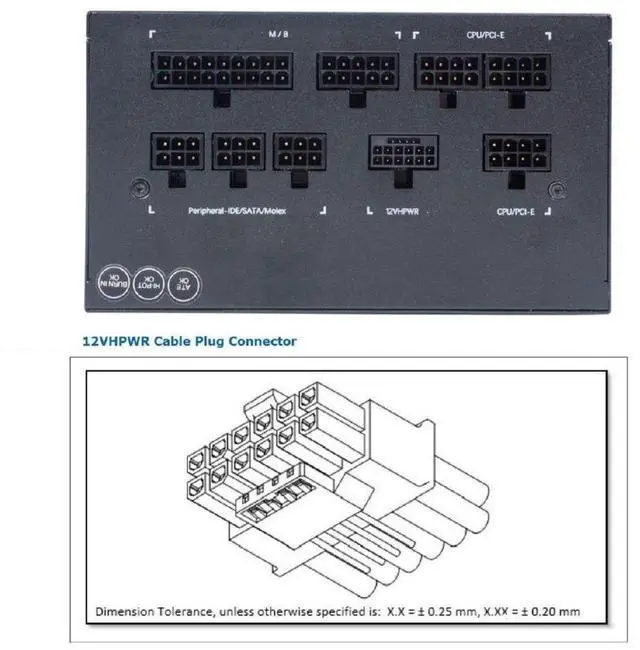 Alt view image 6 of 7 - Vszerda PCI-E 5.0 Power Modular Adapter 16 Pin(12+4) Male to Female Connector Up Angled 360 Degree 12VHPWR for Graphics Card 4080 5090TI