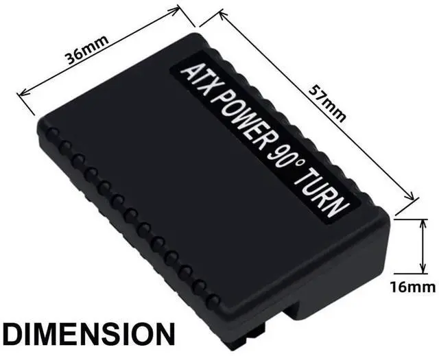 Alt view image 2 of 7 - Vszerda Overmold ATX 24pin Male 90 Degree to 24Pin Female Power Adapter Mainboard Motherboard for Desktops PC Supply
