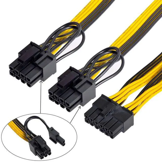 Alt view image 4 of 6 - Vszerda Modular Power Supply ATX 12Pin to Dual 8Pin & 6Pin Splitter Cable for GPU Graphics Card 3080 3090 AX850 AX750 AX650
