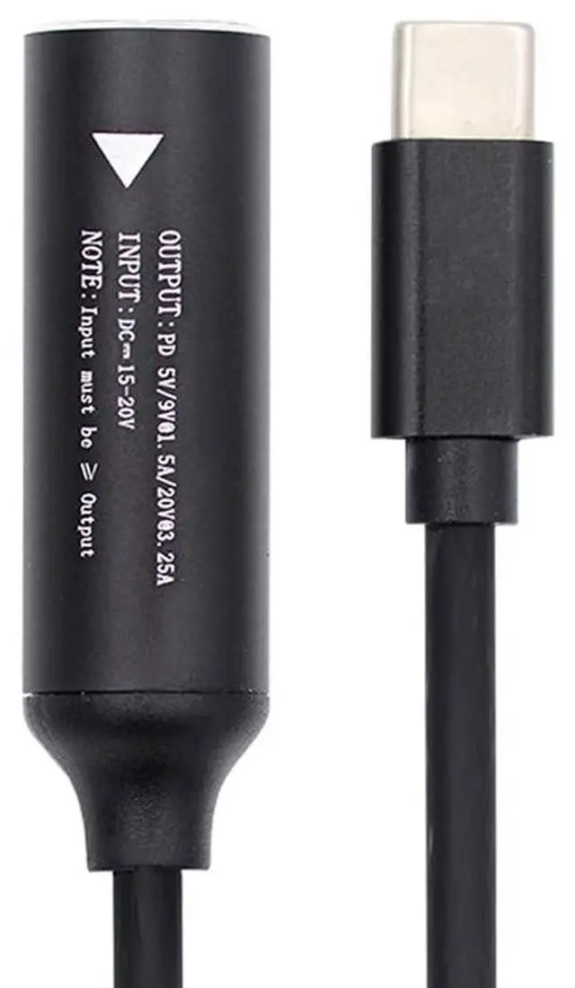 Alt view image 2 of 7 - Vszerda USB-C Type-C to DC Jack 4.0x1.3mm Input Power Cable Plug Charge Cord for Laptop Phone PD9V 15V 20V