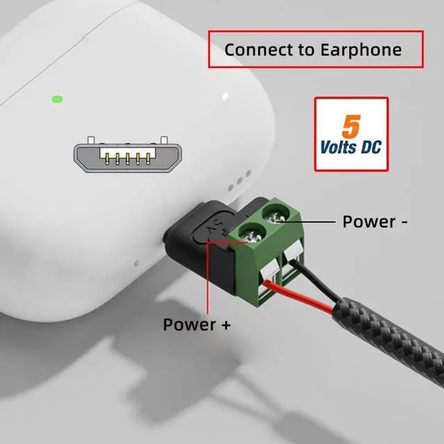 Alt view image 4 of 7 - Vszerda 5pcs/Set Micro USB 5Pin Male to 2Pin Terminal Fast Charge Adapter DIY OEM Repair Solderless Connector DC 5V USB2.0 Power