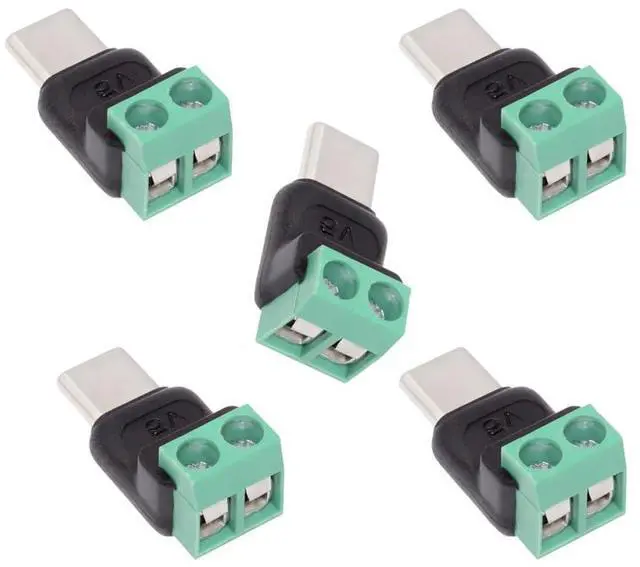 Main image of Vszerda 5pcs/Set Type-C Male Plug OTG Pinout to 2Pin Terminal Output Fast Charge Adapter DIY OEM Repair Solderless Connector DC 5V USB2.0 Power